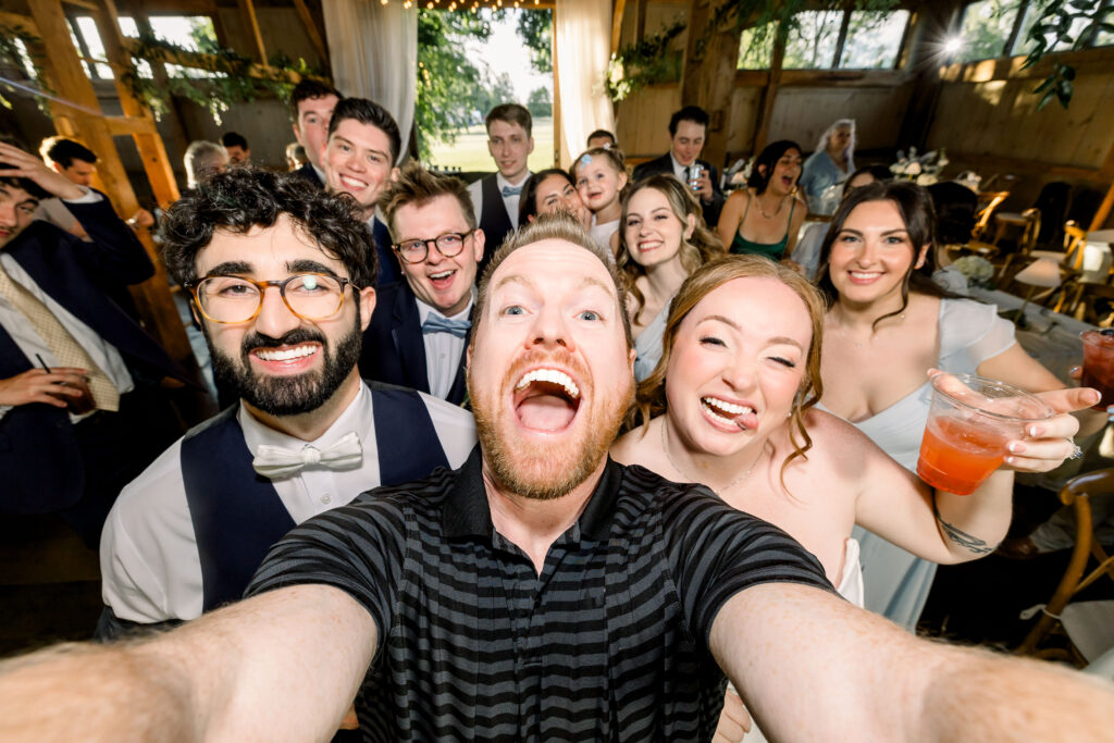 Candid moment during a wedding reception in central Pennsylvania